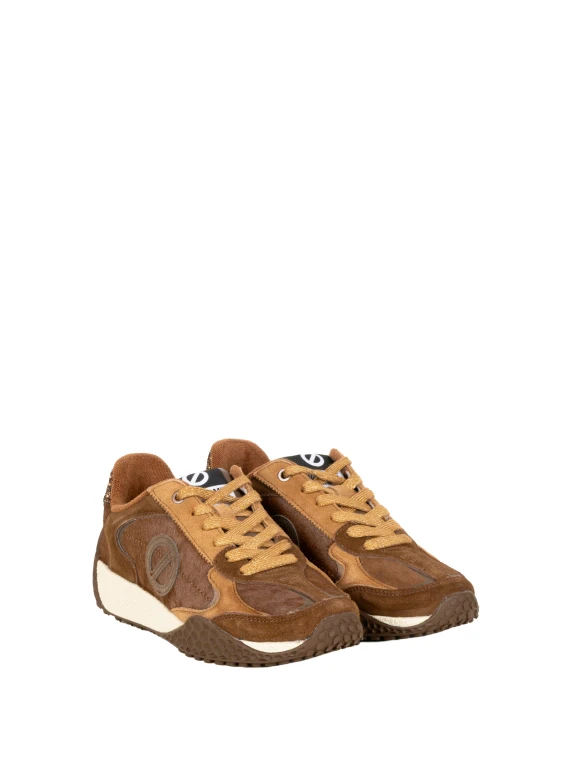 Kate low-top sneakers in suede and pony hair brown NO NAME