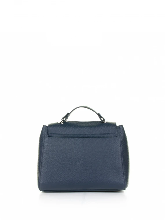 Sveva Soft small navy blue bag with shoulder strap