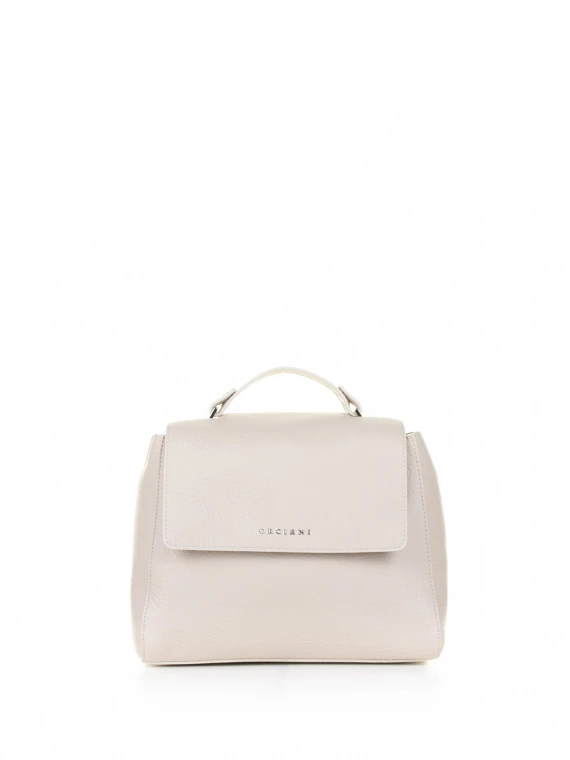 Sveva S shoulder bag in ivory leather with shoulder strap