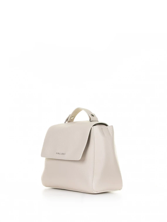 Sveva S shoulder bag in ivory leather with shoulder strap