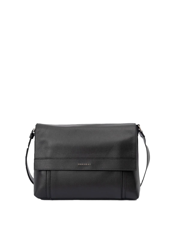 Micron Hammered Leather Messenger Bag
