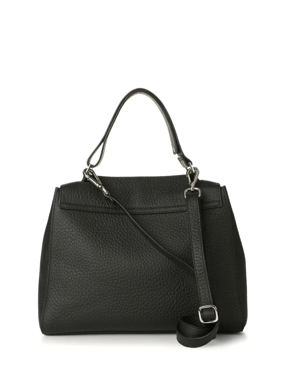 Borsa Sveva Soft Media nero in pelle con tracolla