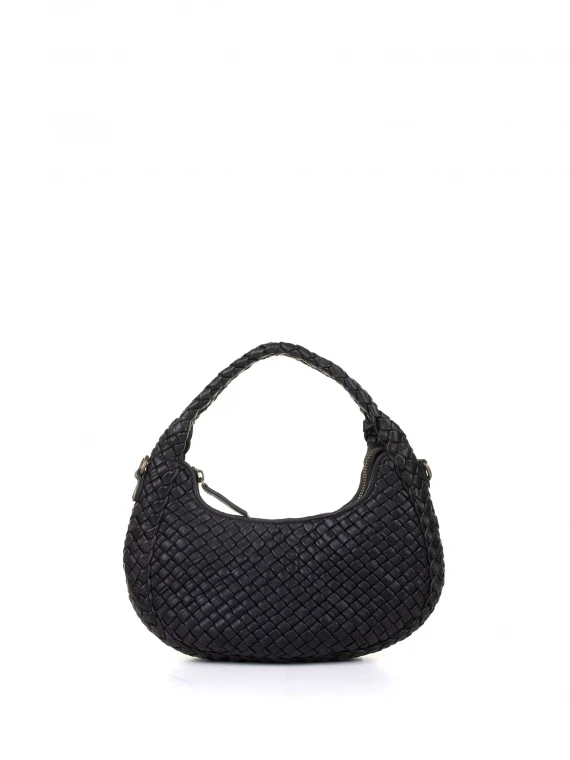 Woven leather shoulderbag