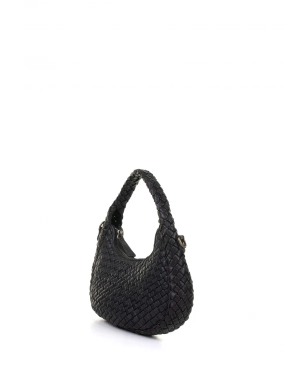 Woven leather shoulderbag