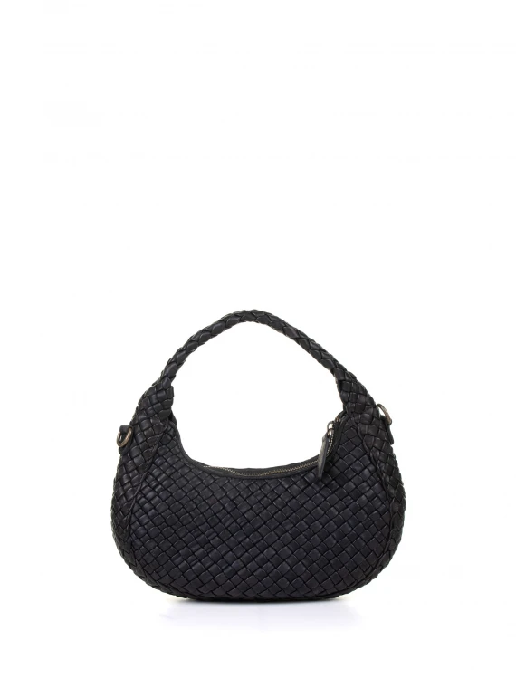 Woven leather shoulderbag