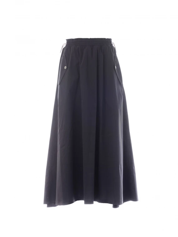 Wide poplin skirt