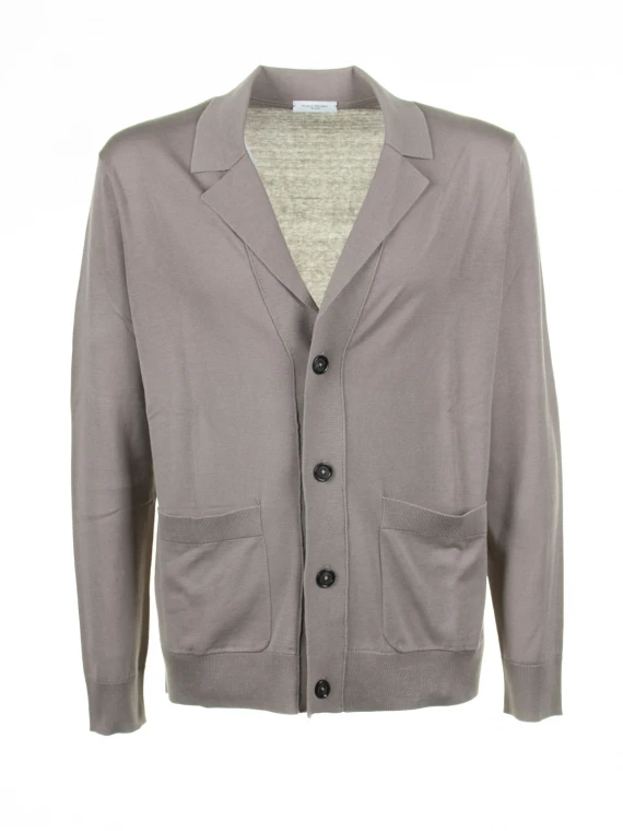 Dove gray cardigan with pockets and buttons