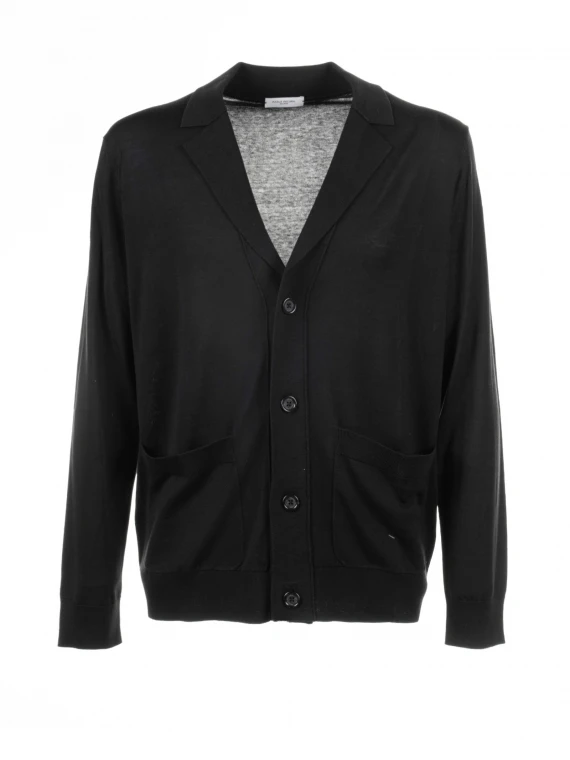Black cardigan with pockets and buttons