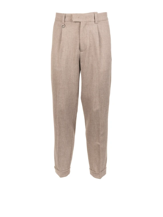 Pantalone marrone chiaro melange