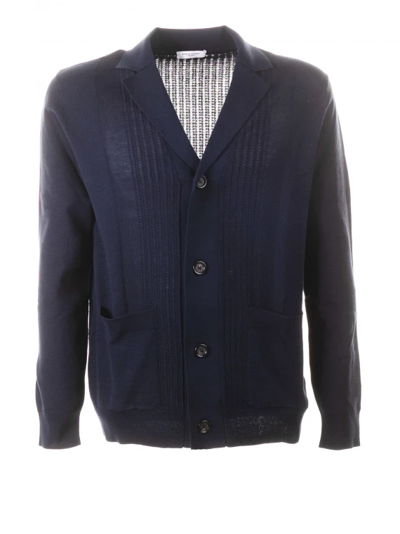 Blue cardigan with buttons and pockets