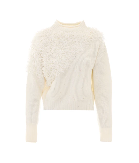 Maglione bianco corto