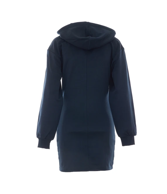 Abito felpa con cappuccio blu scuro con zip PATRIZIA PEPE