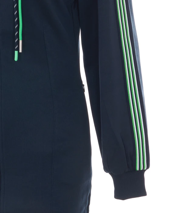 Abito felpa con cappuccio blu scuro con zip PATRIZIA PEPE