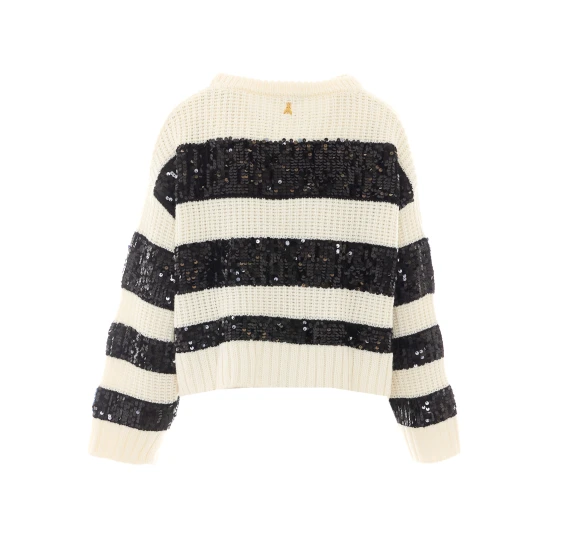 Maglia girocollo bianca e nera PATRIZIA PEPE