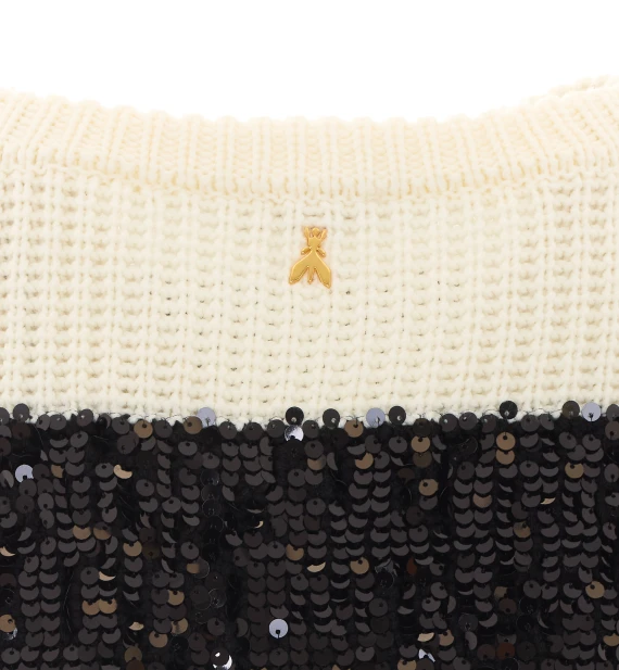Maglia girocollo bianca e nera PATRIZIA PEPE