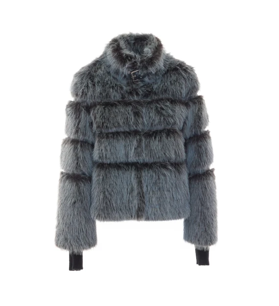 Giacca in pelliccia sintetica blu