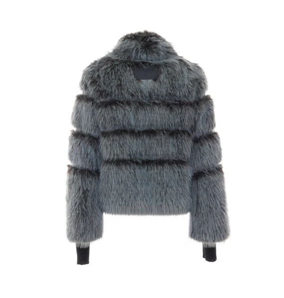 Blue faux fur jacket PATRIZIA PEPE