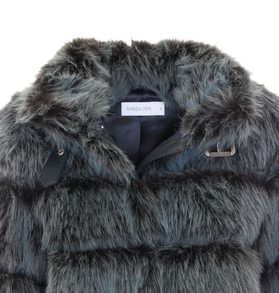 Blue faux fur jacket PATRIZIA PEPE