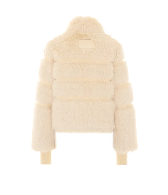 Cream faux fur jacket PATRIZIA PEPE