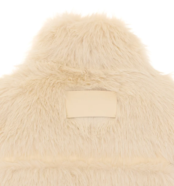 Cream faux fur jacket PATRIZIA PEPE
