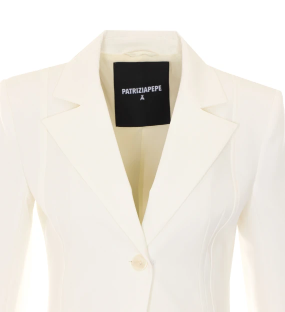White Single Breasted Button Jacket PATRIZIA PEPE