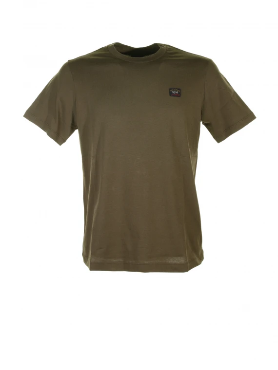 T-shirt verde militare con logo