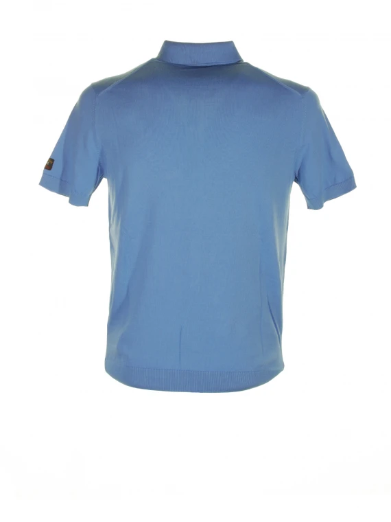 Light blue short-sleeved polo shirt
