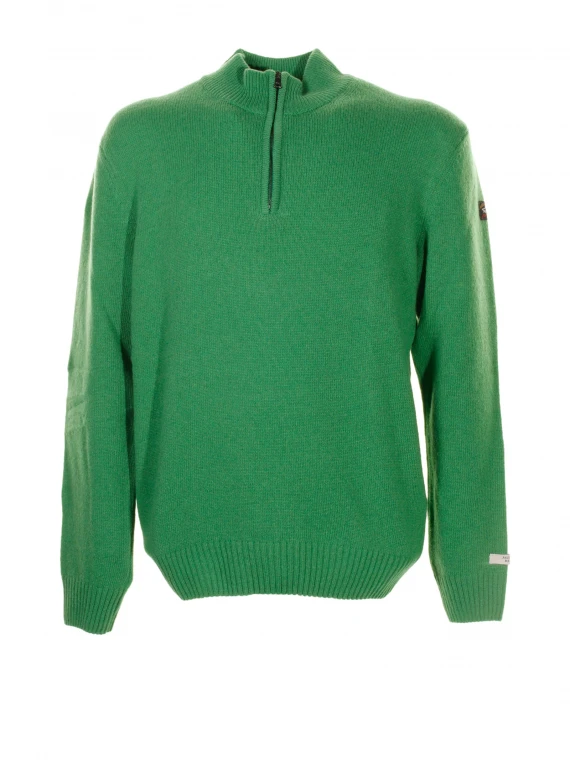 Green sweater with zip
