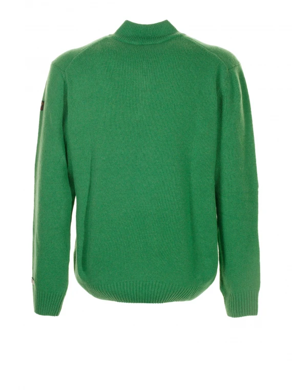 Maglione verde con zip