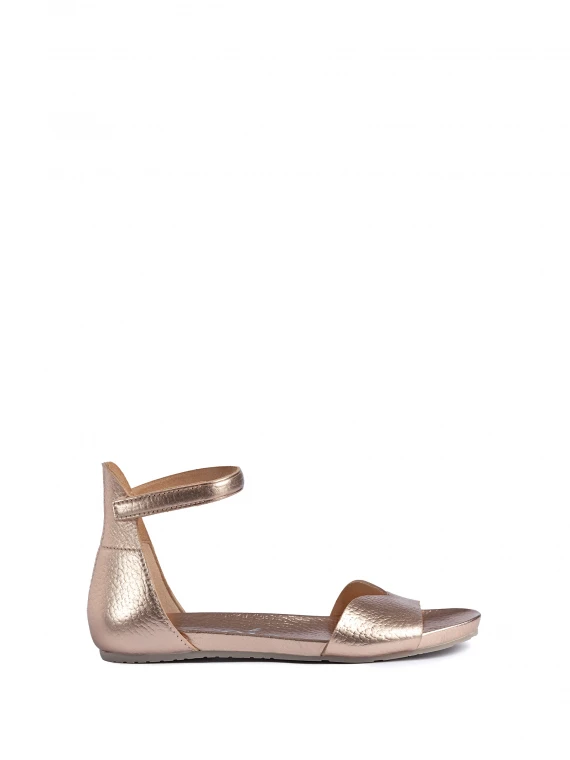 Jela rose gold leather sandal with strap