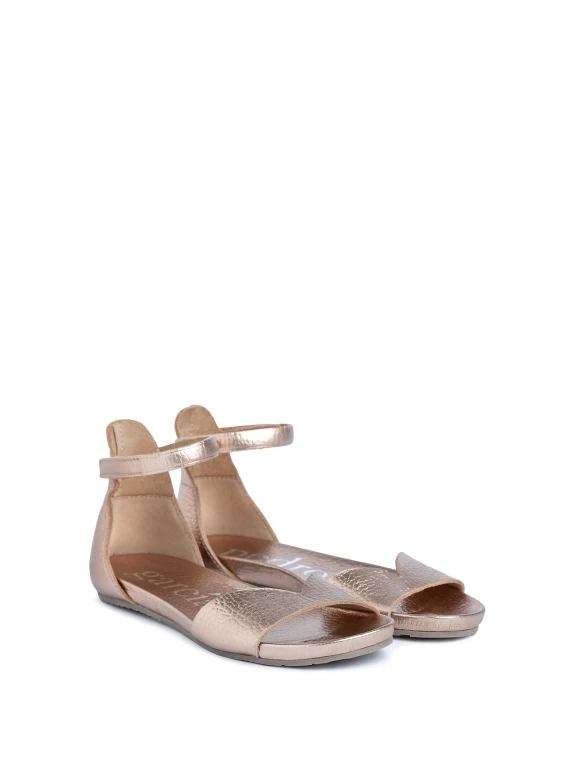 Jela rose gold leather sandal with strap