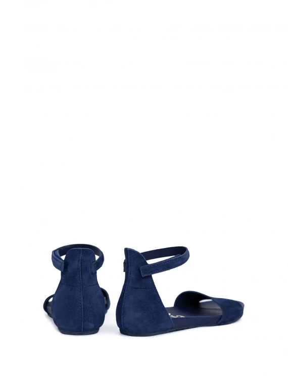 Sandalo Jela blu in suede con cinturino
