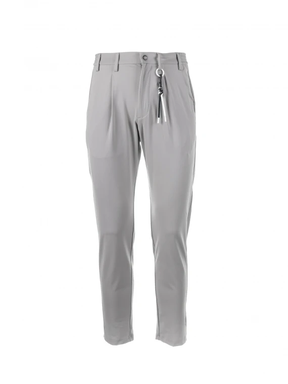 Gray trousers with elastic