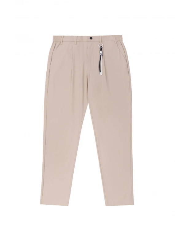 Beige trousers with elastic