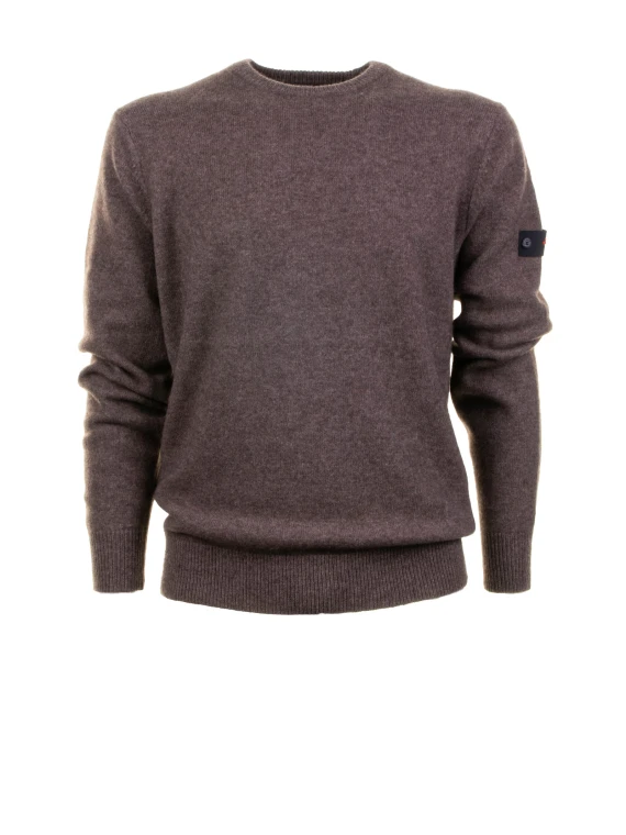 Maglia girocollo marrone uomo