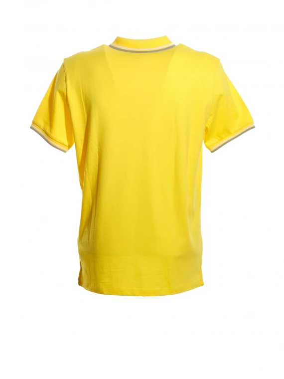 Yellow polo shirt with contrasting logo