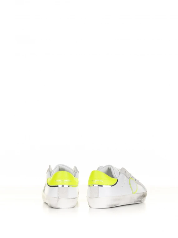 Sneaker bassa Kids con tallone giallo fluo