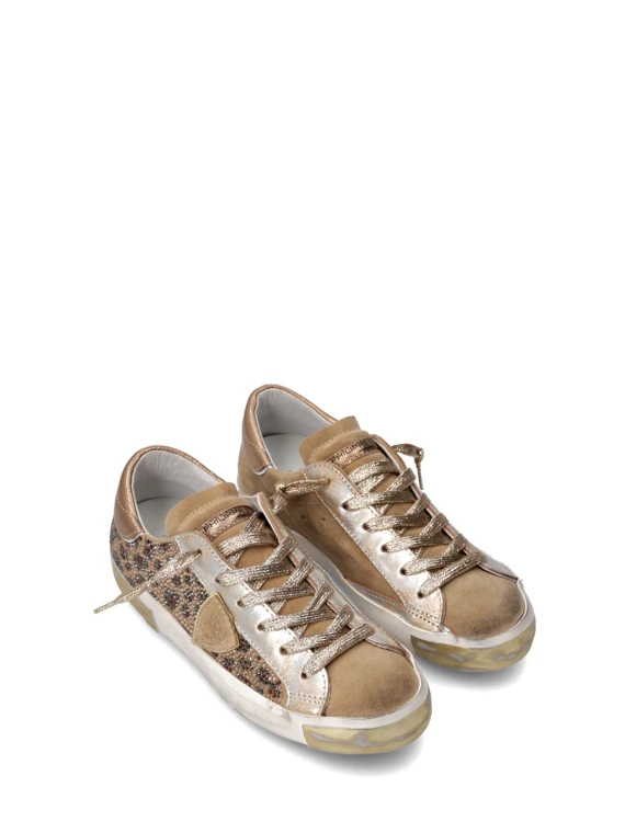 Sneaker donna PRSX low gold leopardata