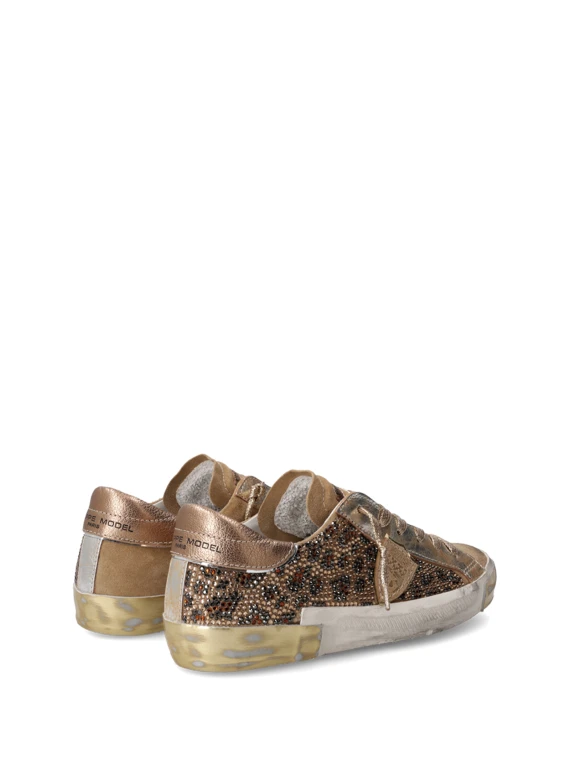 Sneaker donna PRSX low gold leopardata