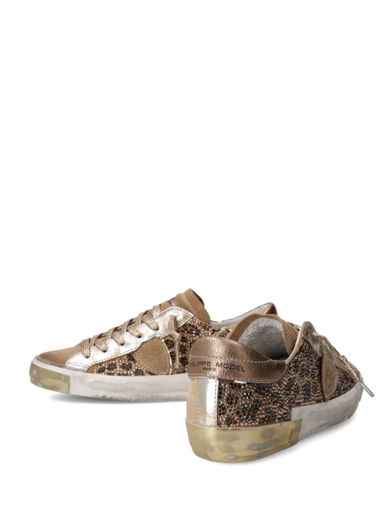 Sneaker donna PRSX low gold leopardata