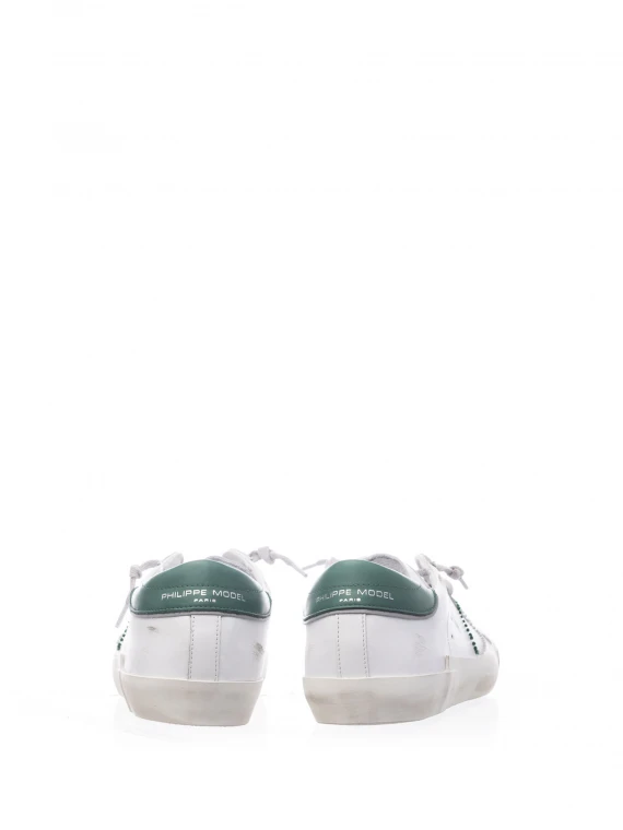 PRSX sneakers in leather and green heel