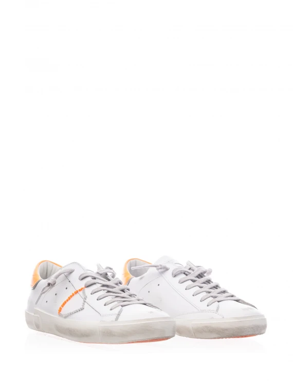 PRSX sneakers in leather and orange heel
