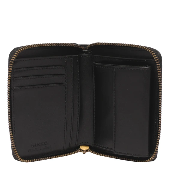SQUARE ZIP-AROUND LEATHER WALLET