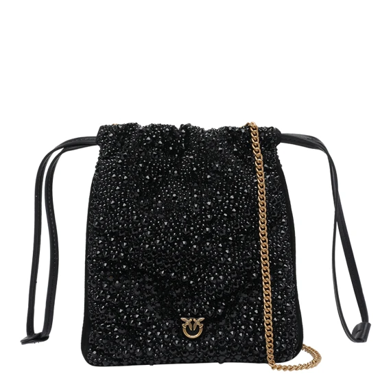 SLOUCHY FULLY RHINESTONED SHOULDER POUCH