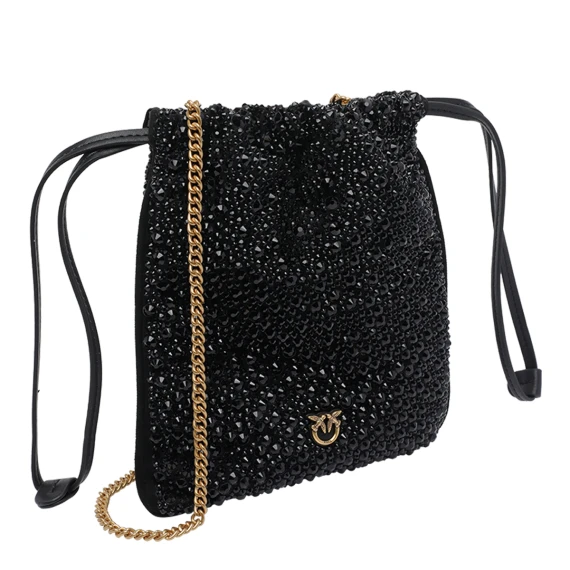 SLOUCHY FULLY RHINESTONED SHOULDER POUCH