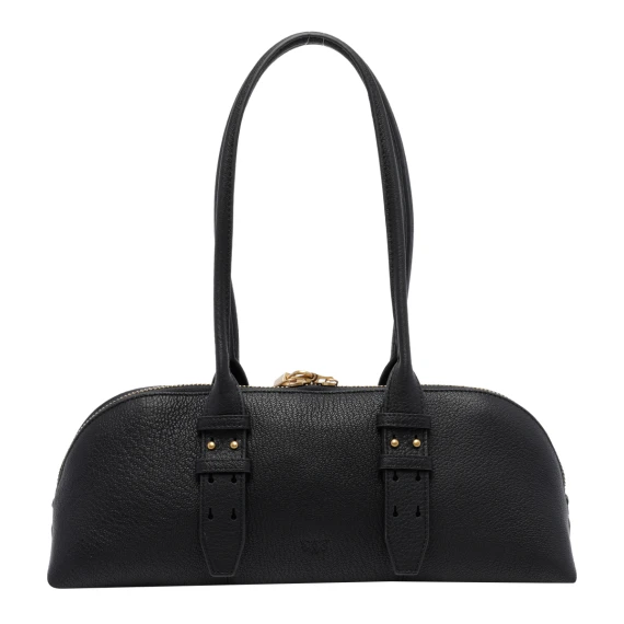 Borsa bowling nera in pelle di vitello PINKO