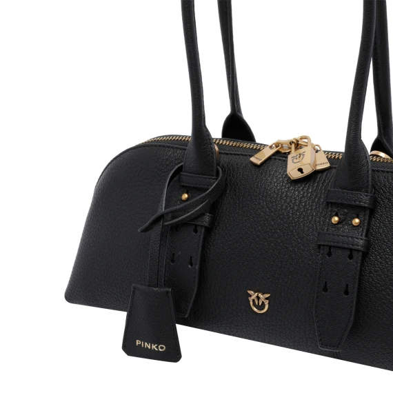 Borsa bowling nera in pelle di vitello PINKO