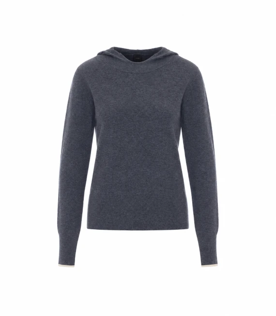 Grey knitted hoodie in wool and cashmere PINKO