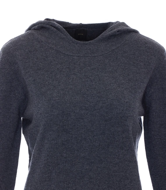 Grey knitted hoodie in wool and cashmere PINKO