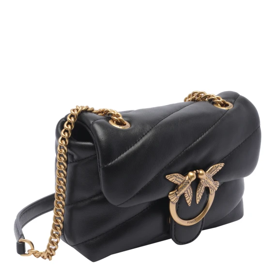 Black padded sheep leather crossbody bag PINKO